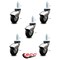 Service Caster 3 Inch Bright Chrome Hooded Neoprene Rubber 1/2 Inch Threaded Stem Casters, 5PK SCC-TS03S310-NPRB-BC-121315-5 - alternate 1